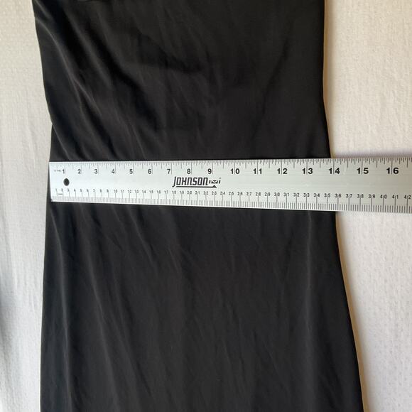 VINTAGE Express Women Long Cocktail Dress Size 1/2 Black Sleeveless Stretchy - Picture 5 of 10